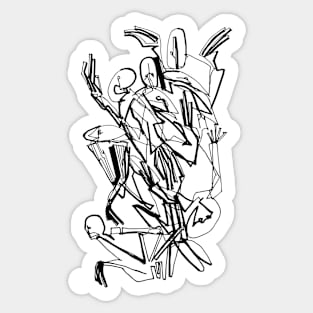 Abstract Bodies Drawing Improvisation #10 Sticker